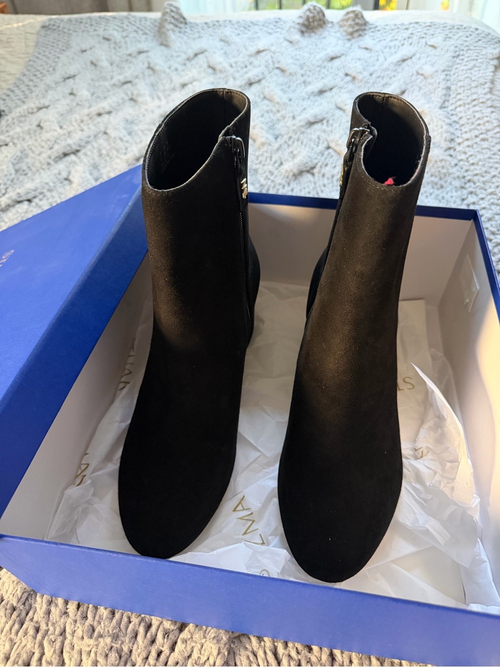 Stuart Weitzman Black Suede Ankle Booties